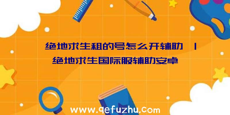 「绝地求生租的号怎么开辅助」|绝地求生国际服辅助安卓